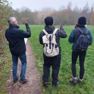 volunteers in field