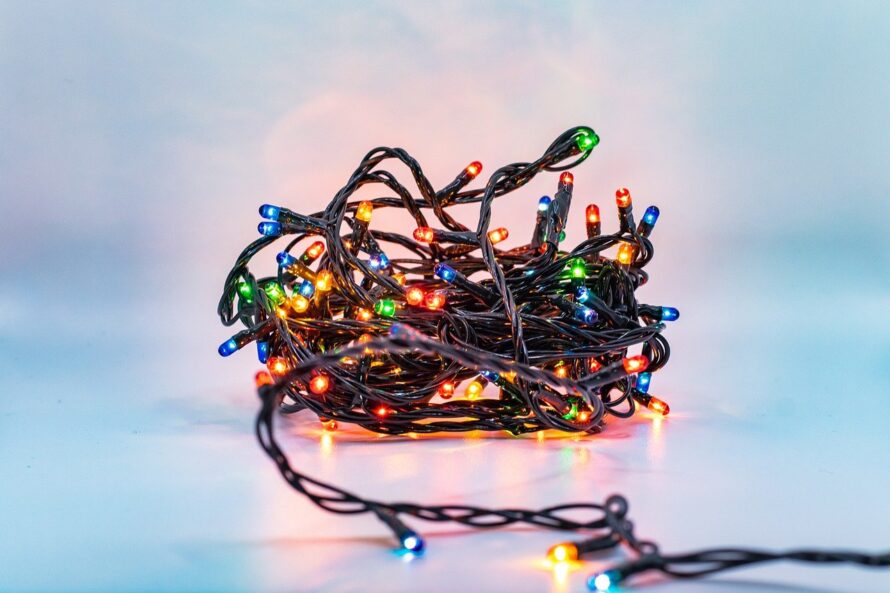 tangled Christmas lights