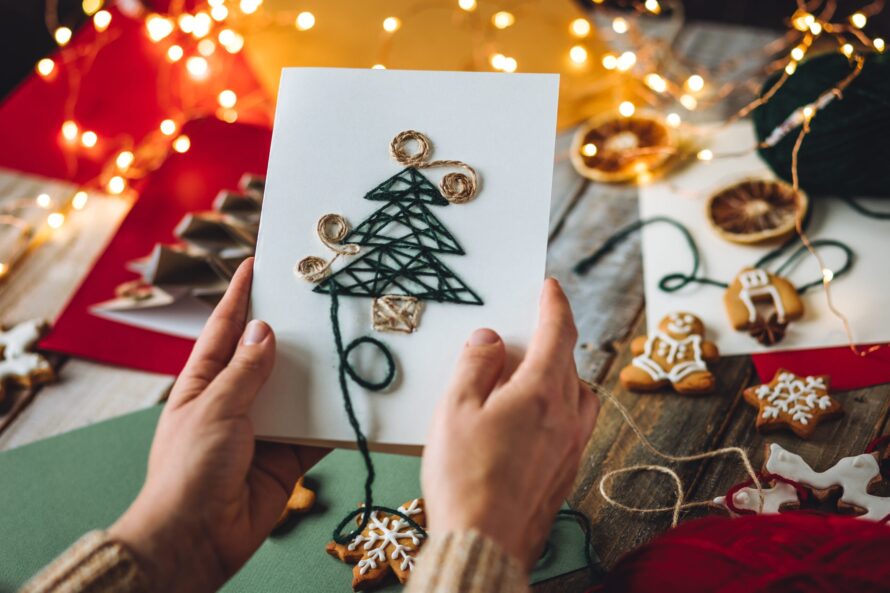 cardboard christmas tree card